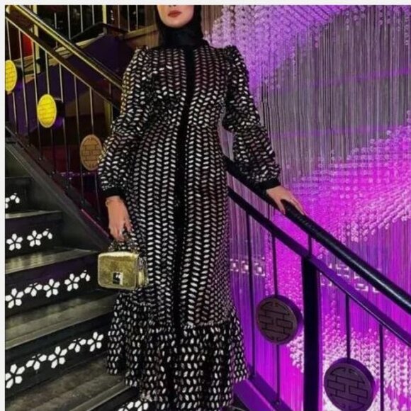 ZARA Metallic Long Dress with Flounced Hem NWT - Picture 5 of 10